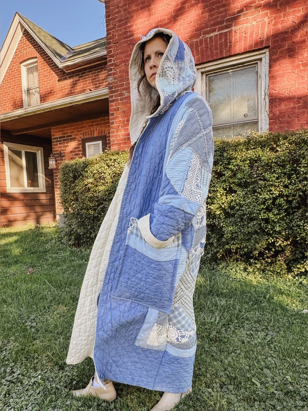 Handmade 🪡 Upcycled Long Vintage Quilt Maxi Coat